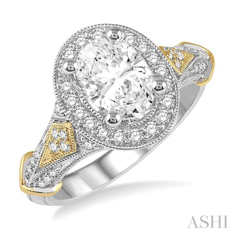 Oval Shape Semi-Mount Diamond Engagement Ring