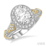 Oval Shape Semi-Mount Diamond Engagement Ring