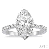 Marquise Shape Semi-Mount Diamond Engagement Ring