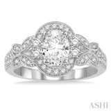 Oval Shape Semi-Mount Diamond Engagement Ring