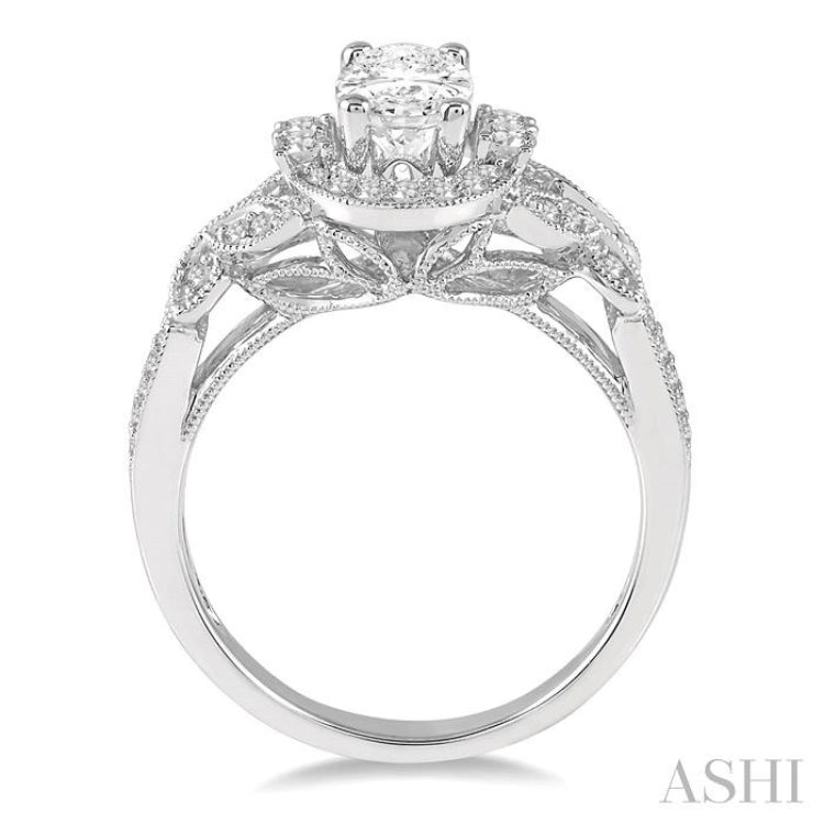 Oval Shape Semi-Mount Diamond Engagement Ring