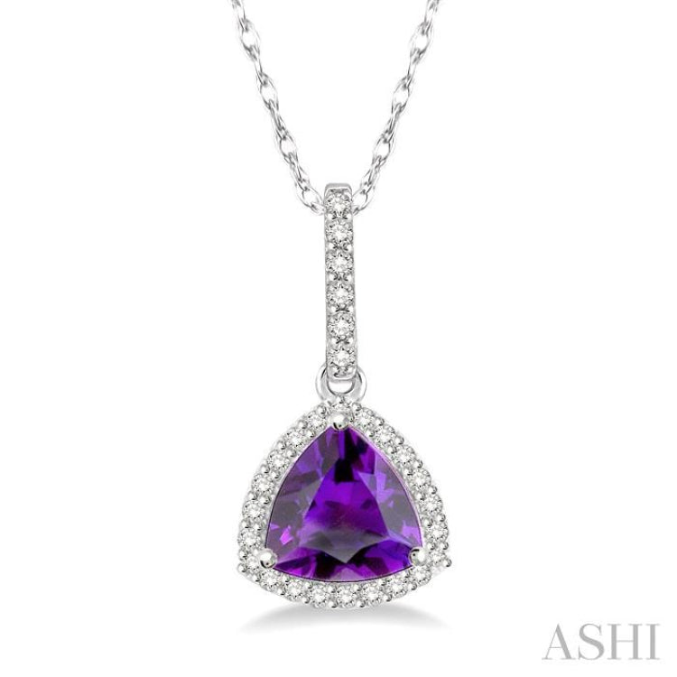 Trillion Shape Gemstone & Diamond Pendant