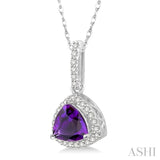 Trillion Shape Gemstone & Diamond Pendant