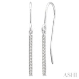 Vertical Bar Petite Diamond Fashion Earrings