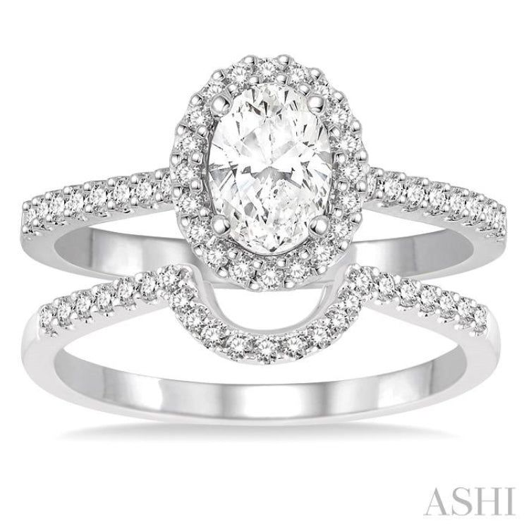 Oval Shape Diamond Wedding Set