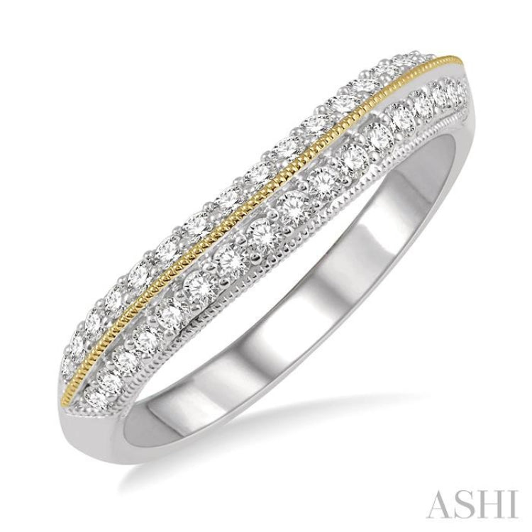 Two Row Diamond Wedding Band