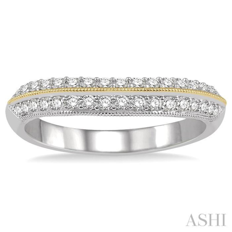 Two Row Diamond Wedding Band