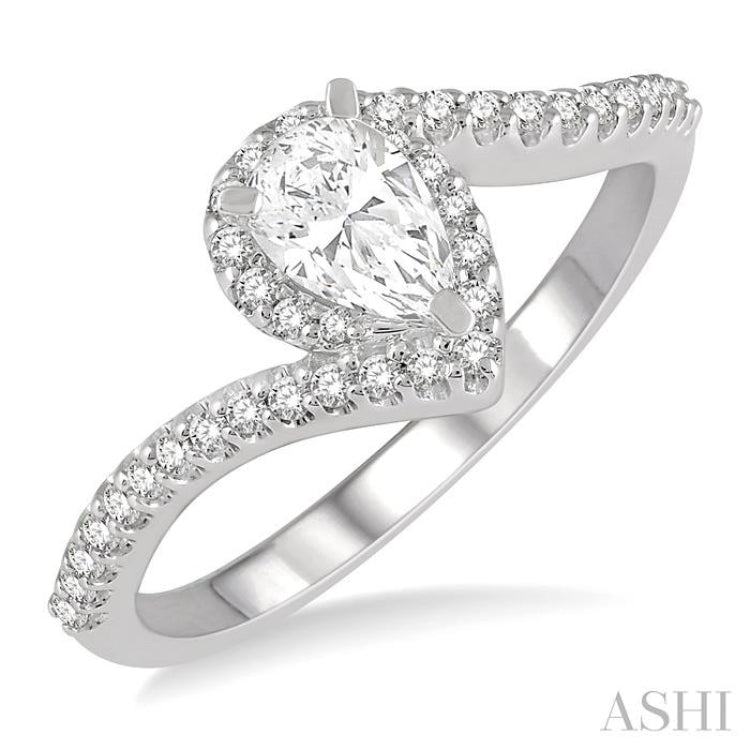 Pear Shape Semi-Mount Diamond Engagement Ring