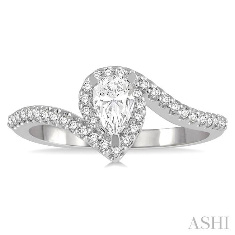 Pear Shape Semi-Mount Diamond Engagement Ring