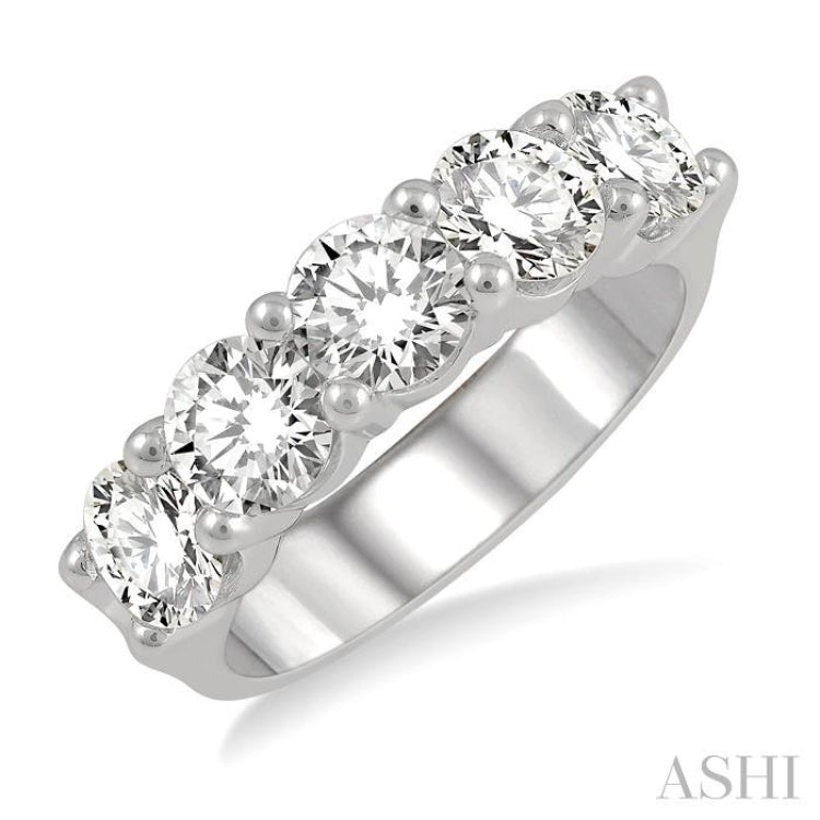 5 Stone Diamond Wedding Band