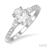 Oval Shape Semi-Mount Diamond Engagement Ring