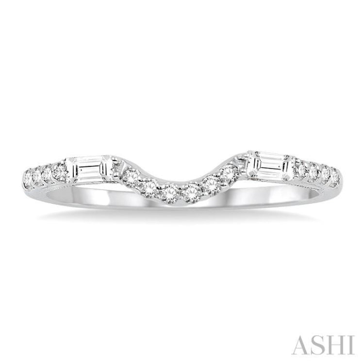 Chevron Baguette Diamond Wedding Band