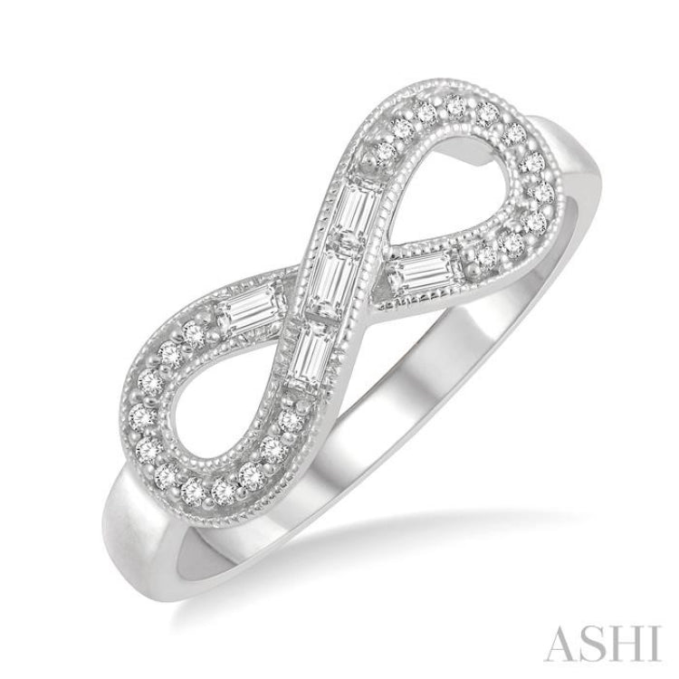 Infinity Shape Baguette Diamond Fashion Ring