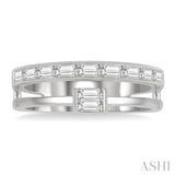 Double Row Baguette Diamond Fashion Ring