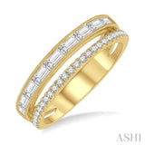 Double Row Baguette Diamond Fashion Band