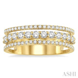 Three Row Diamond Fashion Band