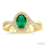 Oval Shape Gemstone & Diamond Ring