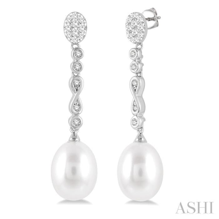 Pearl & Lovebright Diamond Fashion Earrings