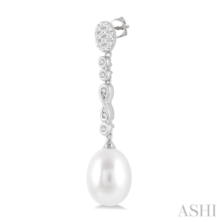 Pearl & Lovebright Diamond Fashion Earrings