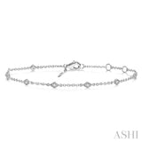 Kite Shape Diamond Station Bracelet