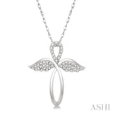 Angel Wings Cross Diamond Pendant