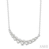 Graduated Diamond Fixed Smile Necklace