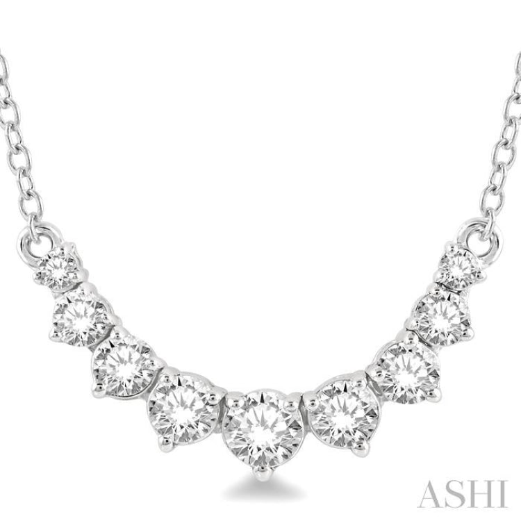 Graduated Diamond Smile Necklace