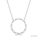 Circle Baguette Diamond Necklace