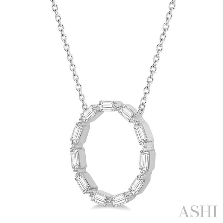 Circle Baguette Diamond Necklace