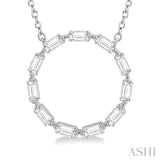 Circle Baguette Diamond Necklace