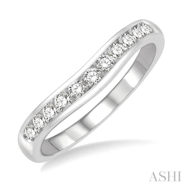 Curved Diamond Wedding Band