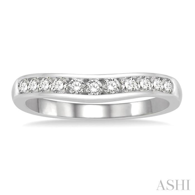 Curved Diamond Wedding Band