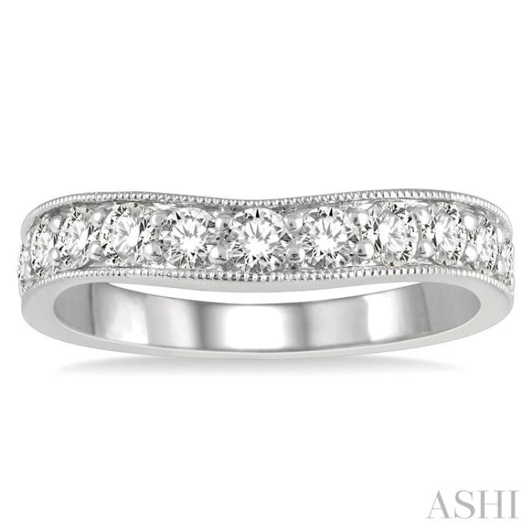 Curved Diamond Wedding Band