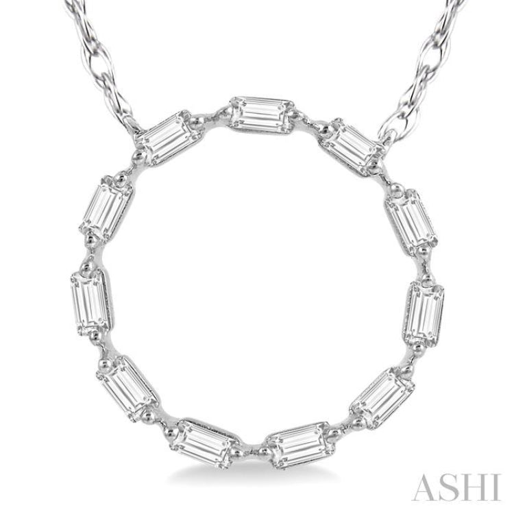 Circle Baguette Diamond Necklace