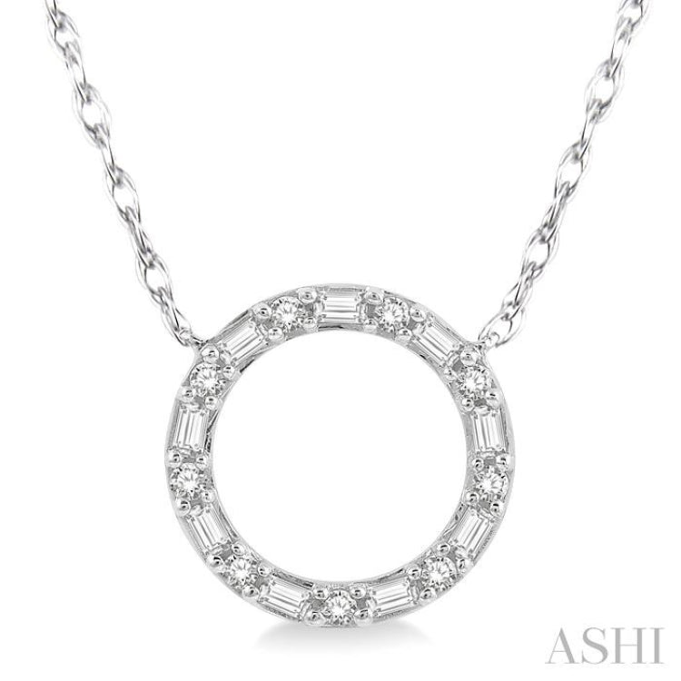 Circle Baguette Diamond Necklace