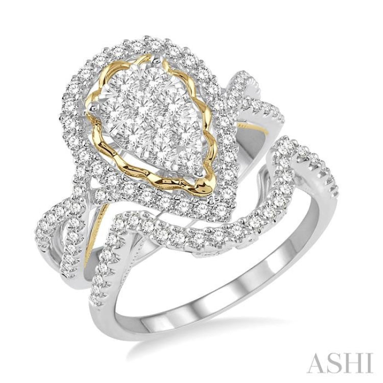 Pear Shape Lovebright Diamond Wedding Set