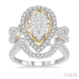 Pear Shape Lovebright Diamond Wedding Set