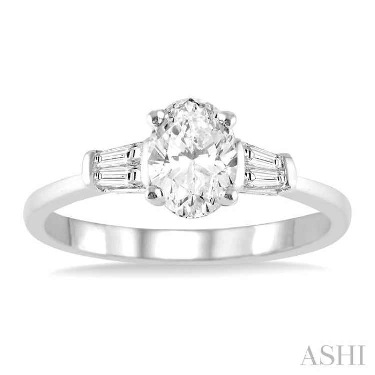 Oval Shape Semi-Mount Diamond Engagement Ring