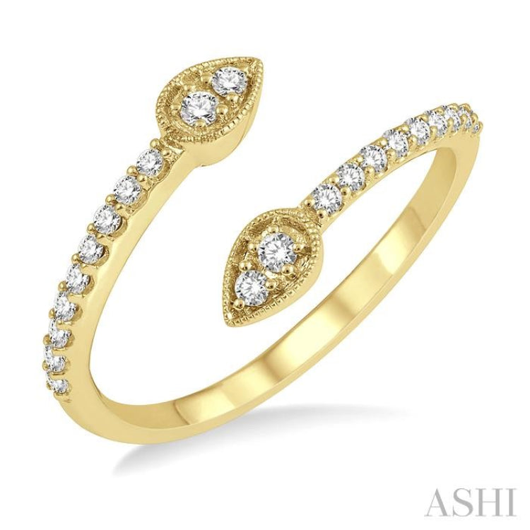 Pear Shape Diamond Fashion Open Ring