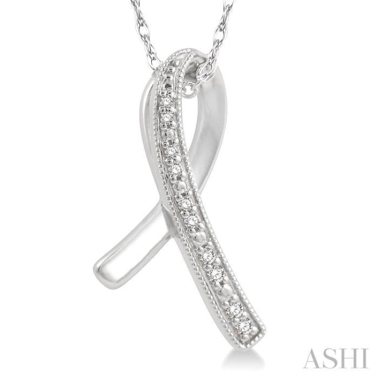 Ribbon Shape Diamond Fashion Pendant