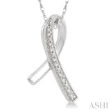 Ribbon Shape Diamond Fashion Pendant