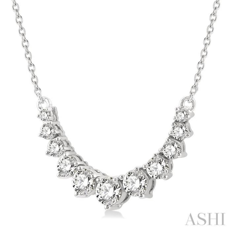 Graduated Diamond Smile Necklace