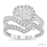 Heart Shape Lovebright Diamond Wedding Set