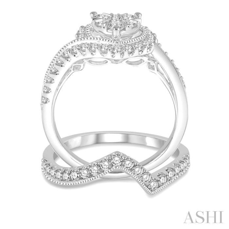 Heart Shape Lovebright Diamond Wedding Set