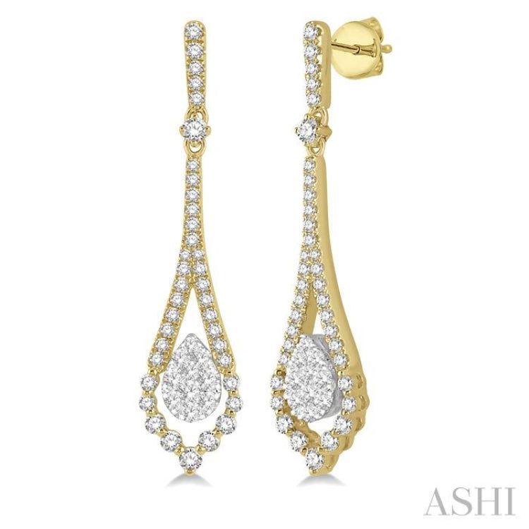 Pear Shape Lovebright Diamond Long Earrings