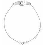 14K White Gold Engravable ID Bracelet