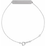 14K White Gold Geometric ID Bracelet - Luvona