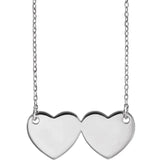 Sterling Silver Double Heart 17" Necklace