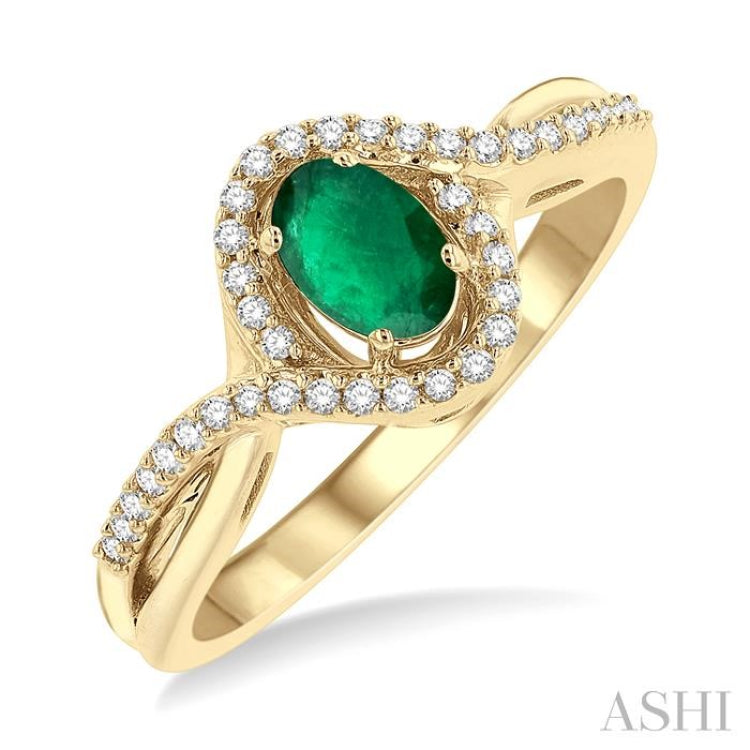 Oval Shape Gemstone & Diamond Ring