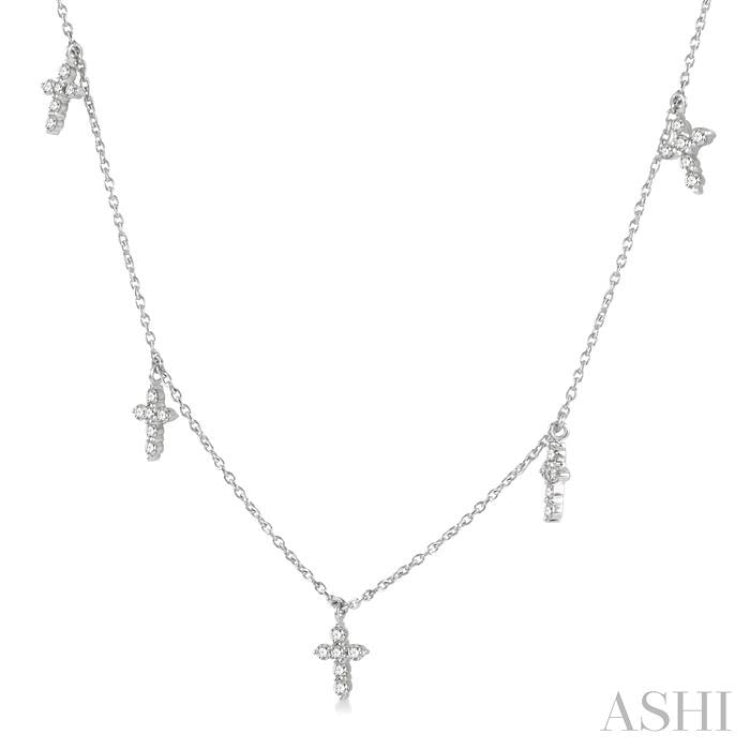 Cross Diamond Station Necklace